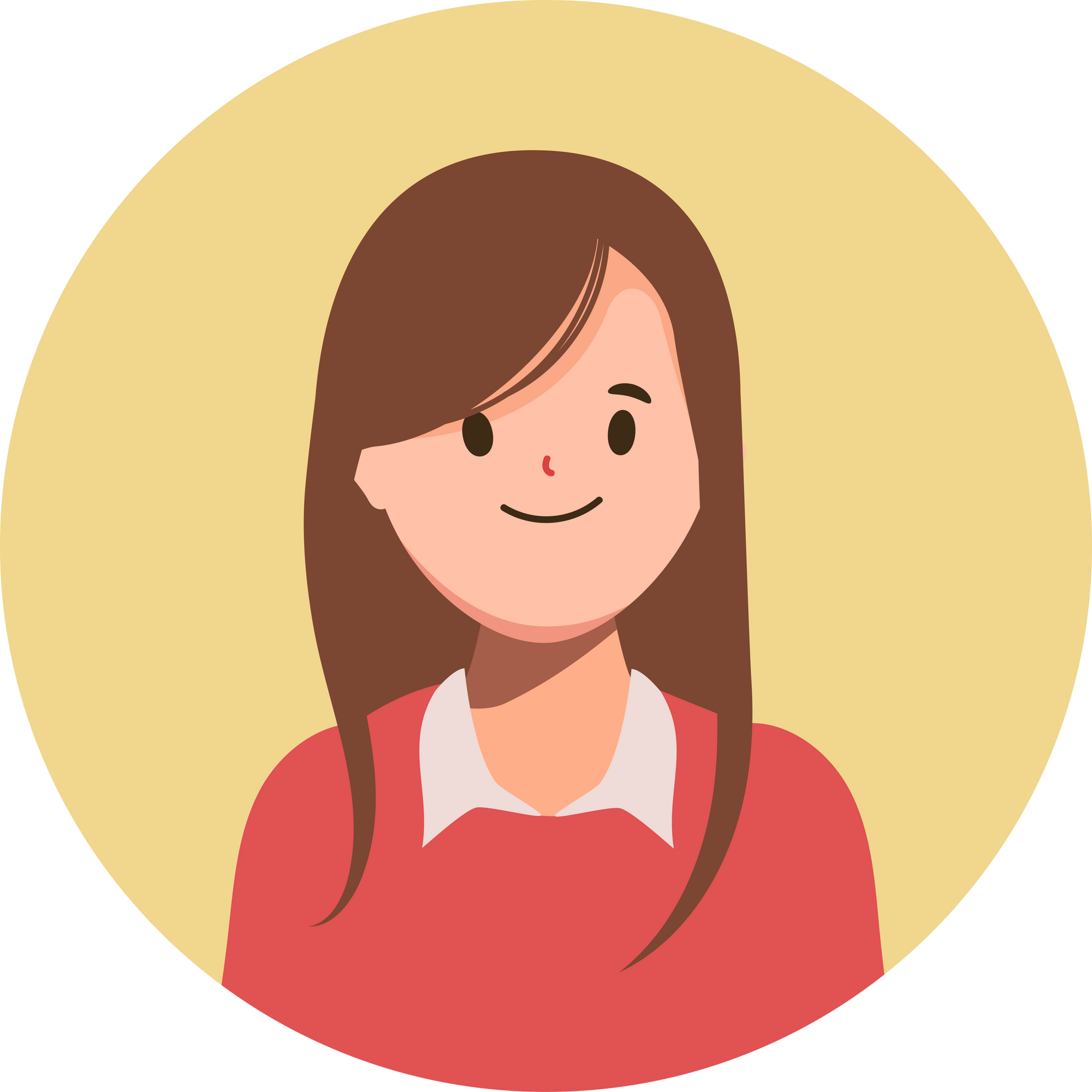 Woman profile picture in circle clipart element character.